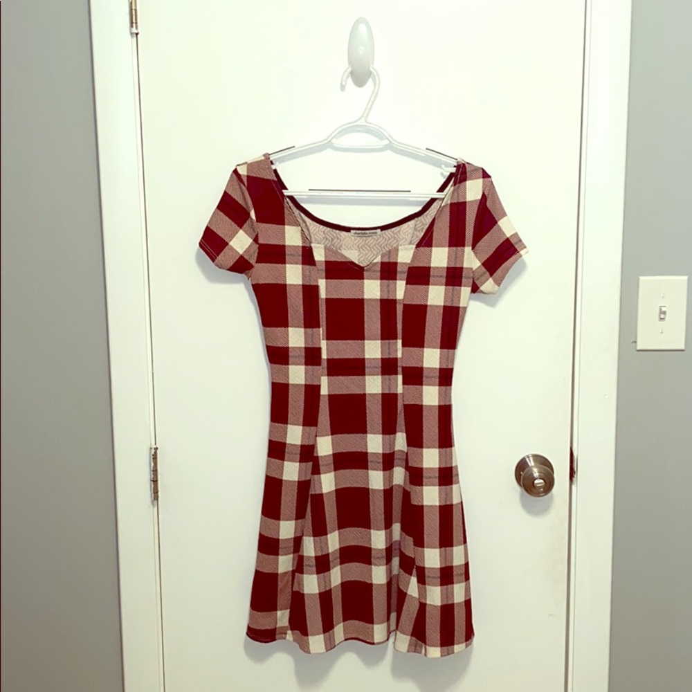Maroon Plaid Dress